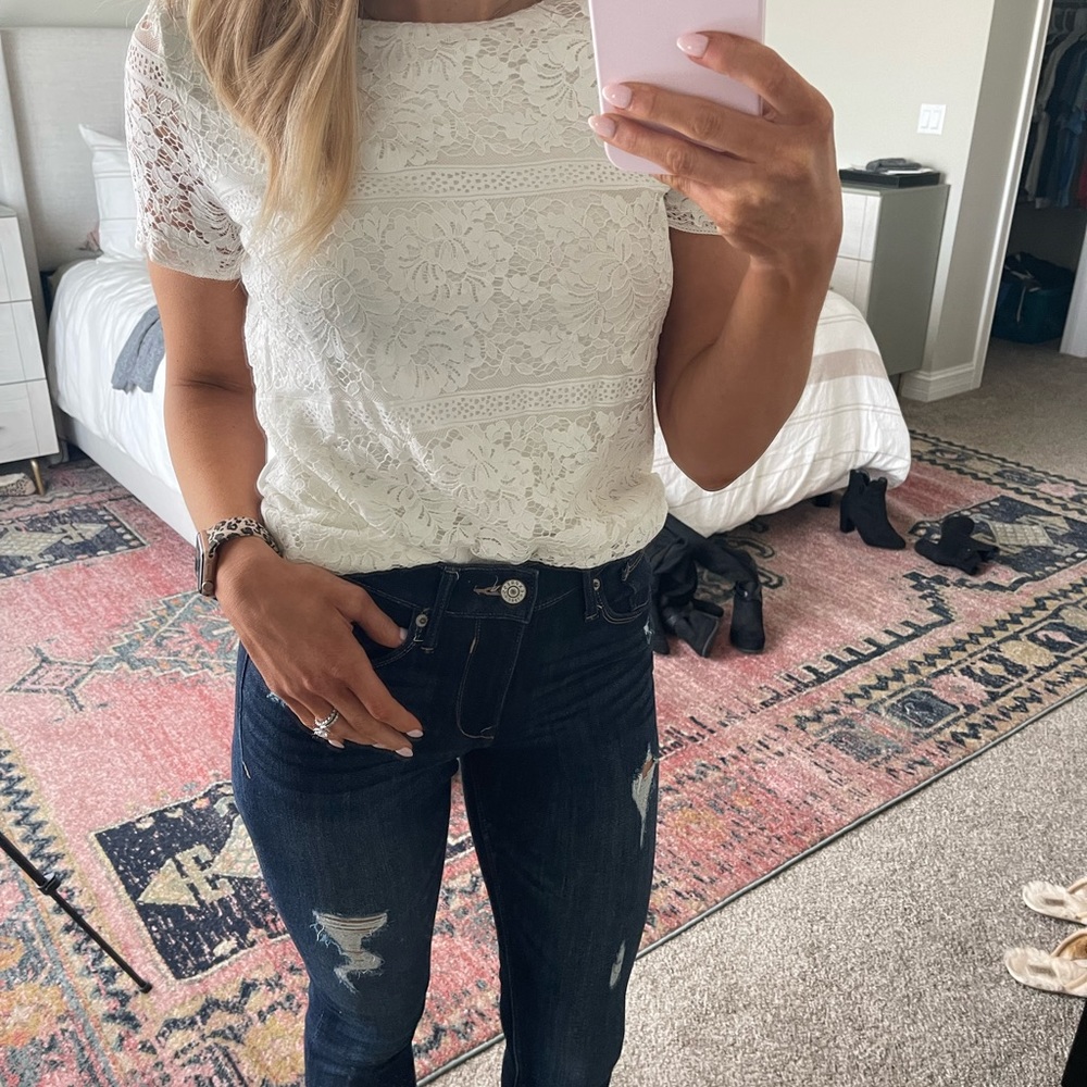 Calvin Klein Karrigan Lace Knit Top